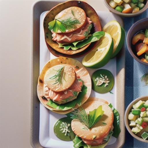 Salmon and dill tortillas