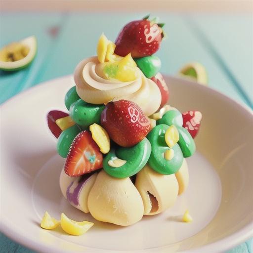 Strawberry, lime and passionfruit meringues
