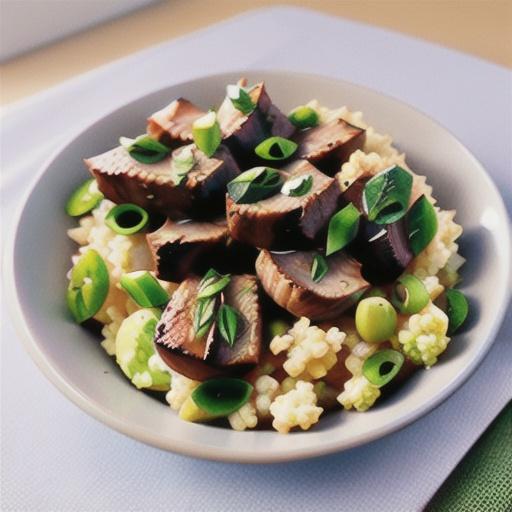 Moroccan lamb cutlets with cauliflower pilaf