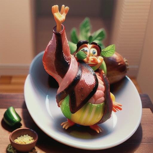 Sugar and spice glazed ham with green tomato relish