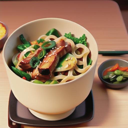 Barbecue pork and noodles