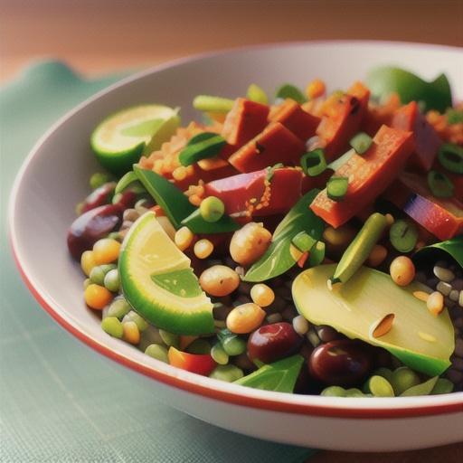 Thai Red Rice and French Green Lentil Salad