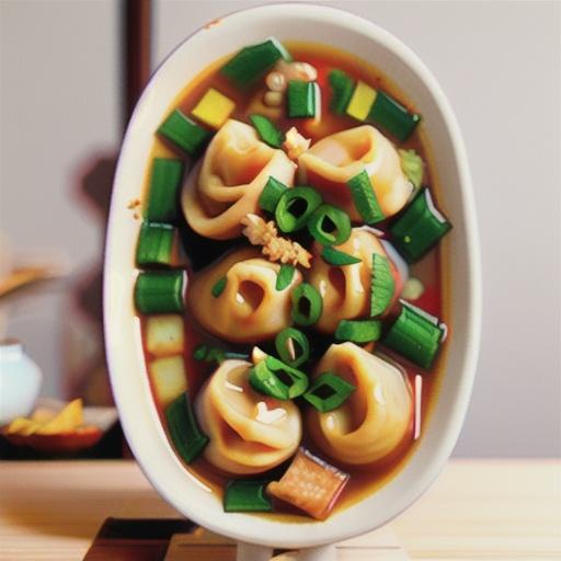 Chinese beef dumpling soup