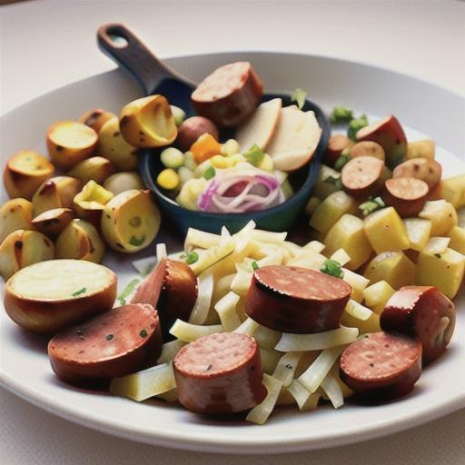 Smoked Sausage with Potatoes, Sauerkraut & Ale