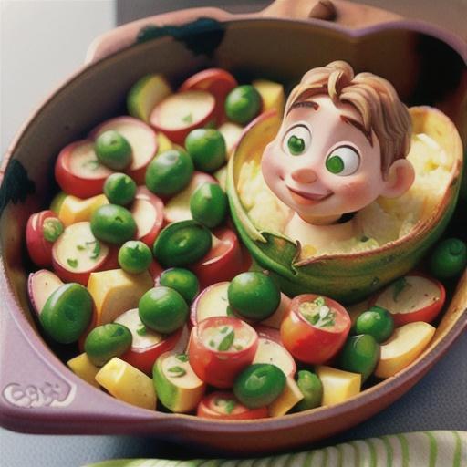 Baby spinach, pea & potato bake