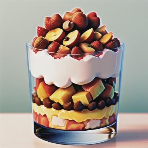 Poached peach, raspberry and hazelnut trifle
