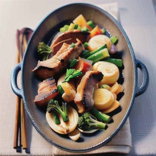 Curtis Stone's crispy pork stir-fry with baby broccoli