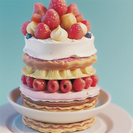 Raspberry sherbet mille-feuille