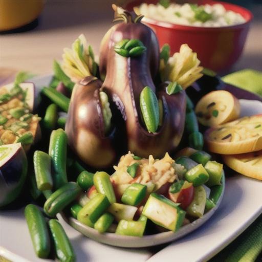 Chicken, Eggplant, and Green Beans Casserole