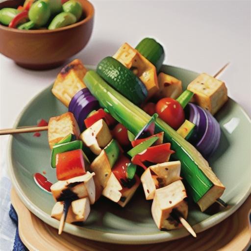 Vegetable & tofu skewers