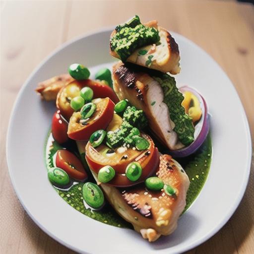 Pan-fried chicken with pepita pesto