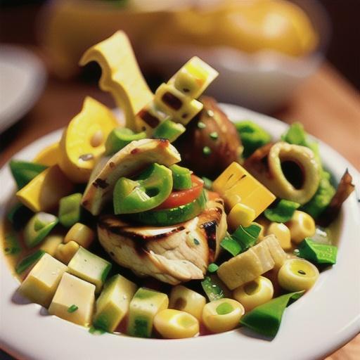 Holy Guacamole Soup with Grilled Lemon-Jerk Chicken