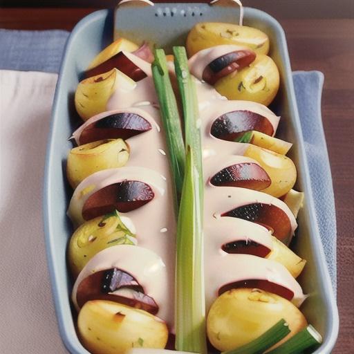 Reduced-fat chicken and leek potato bake