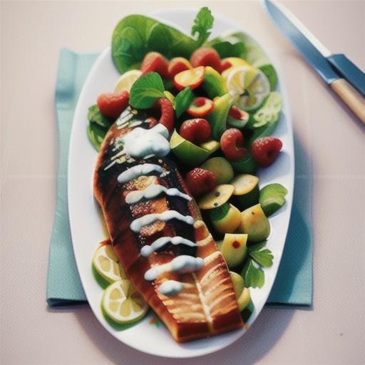 Spiced basa with raspberry salad
