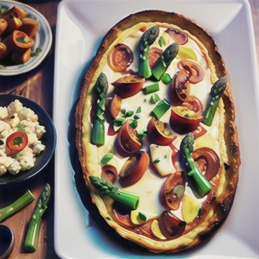 Chorizo, asparagus and goat's cheese frittata