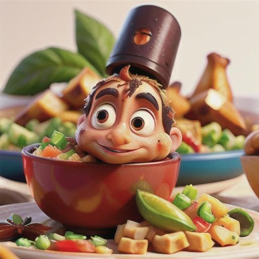 Star anise orange chicken with cherry seasoning