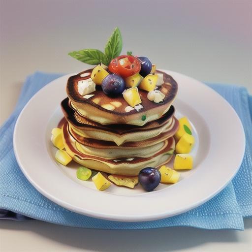 Potato & feta pancakes with BBQ grape tomato salad