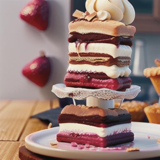 Raspberry and chocolate mousse mille-feuille