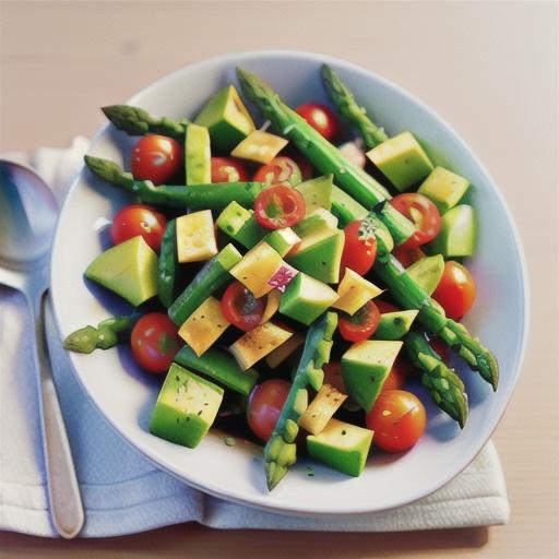 Asparagus, avocado and cherry tomato salad