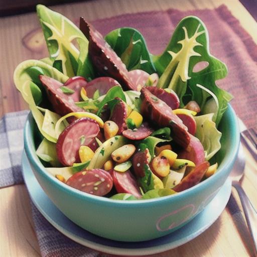 Warm Frisée Salad with Crispy Salami