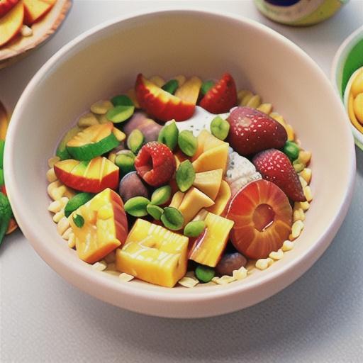Dairy-free pineapple and peach breakfast bowl