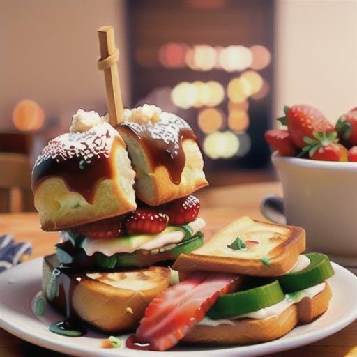 Monte Cristo Stuffed French Toast with Strawberry Syrup