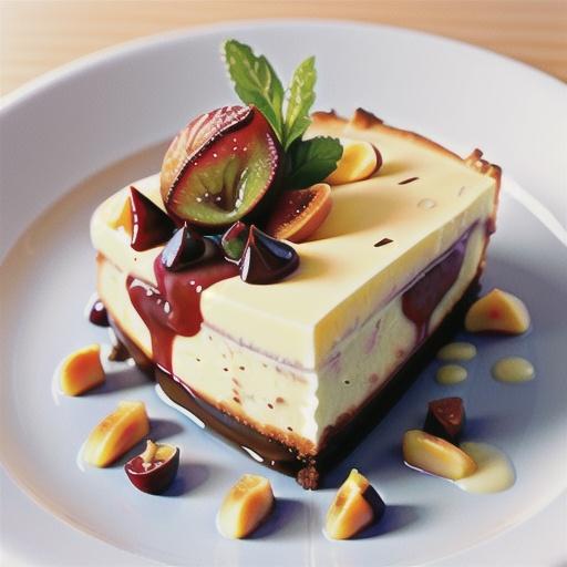 Savoury gorgonzola cheesecake with barolo-poached figs