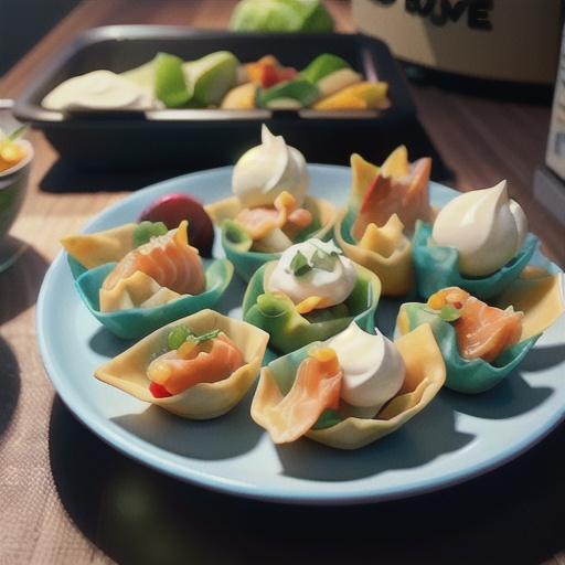 Air Fryer Smoked Salmon Wontons
