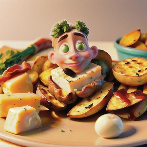 Roasted Potatoes with Bacon, Cheese, and Parsley