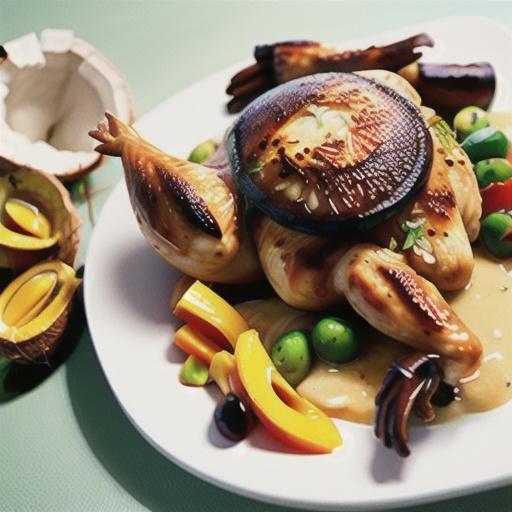 Thai-style roast chicken with coconut gravy