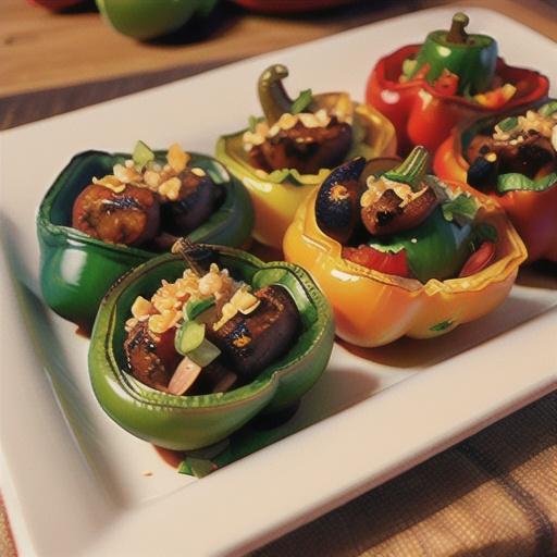 Bison and Brown Rice Stuffed Peppers