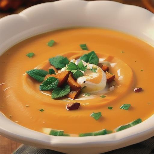 Curried Butternut Squash Soup with Lime Cream