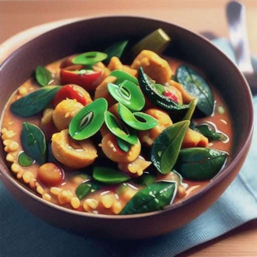 Red lentil dhal with spinach