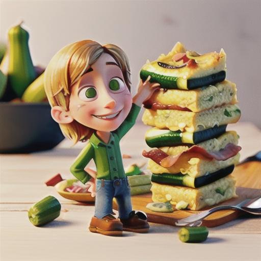 Cheesy zucchini and bacon slice