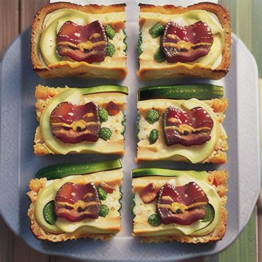 Broccoli and bacon zucchini slice