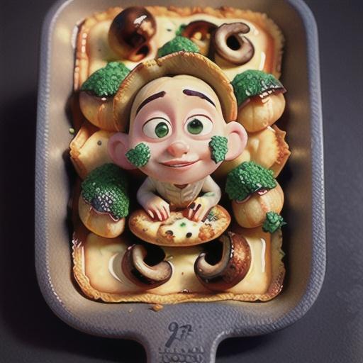 Baked gnocchi with mushrooms