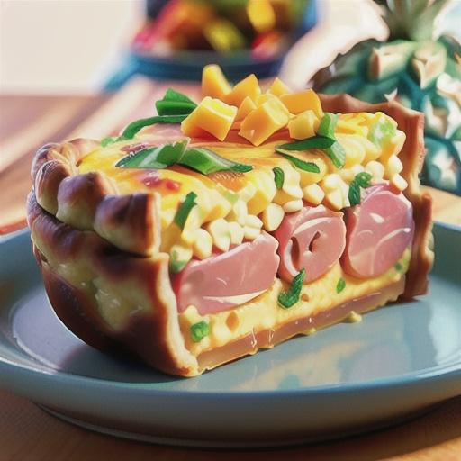 Ham, Pineapple and Cheddar Quiche