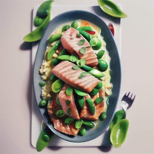 Salmon and snow pea green curry recipe