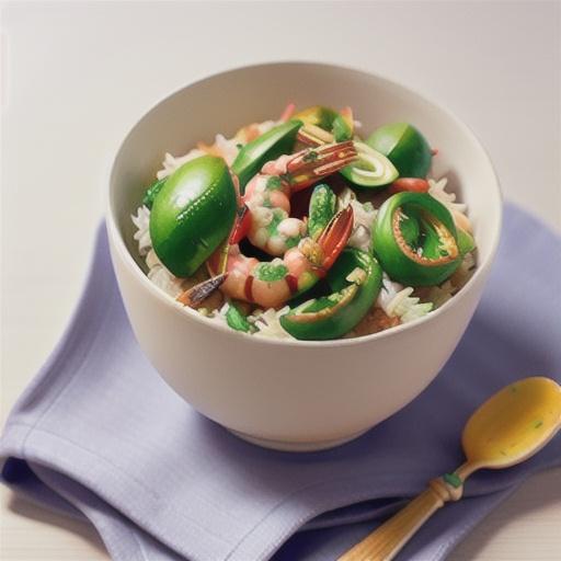 Thai rice with prawns