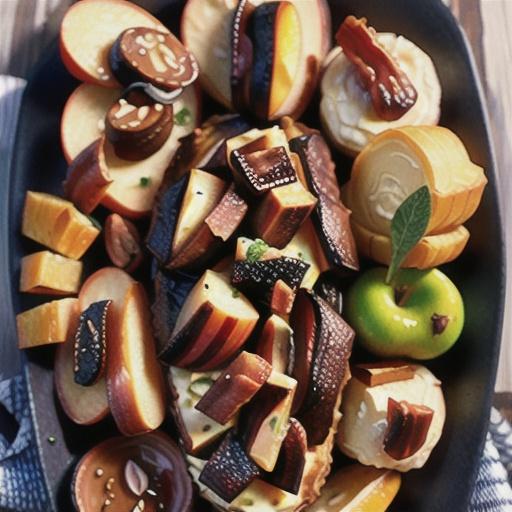 Baked Brie with Maple Caramelized Apples and Spiced Praline Bacon