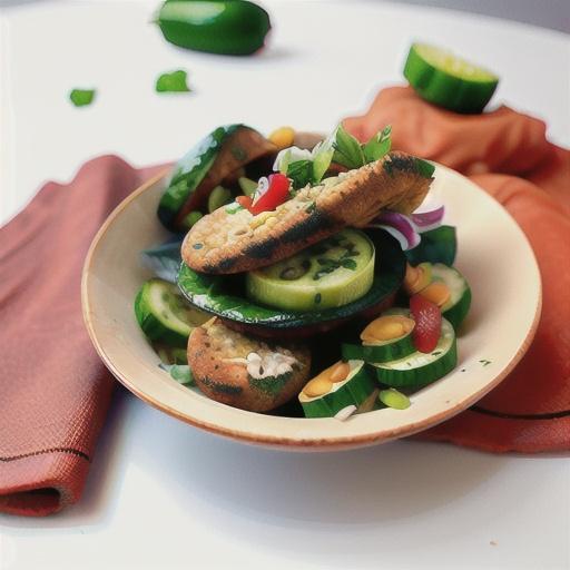 Quick falafel with cucumber & herb salad (gluten-free)