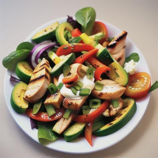 Grilled chicken and capsicum salad