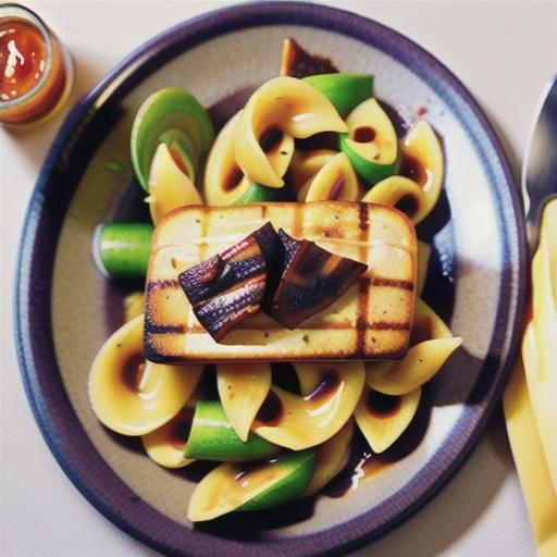 Pasta with chilli oil and grilled swordfish (gluten-free)