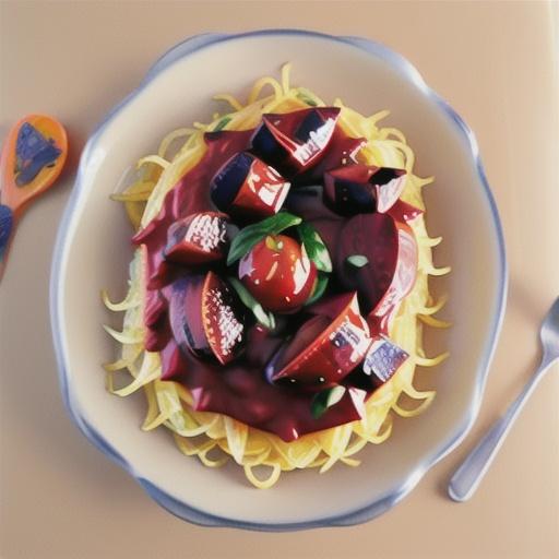 Spaghetti Squash "Pasta" with Tomato-Beet Sauce