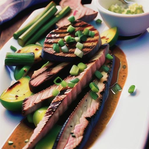 Grilled Flat Iron Steak with Blue Cheese-Chive Butter