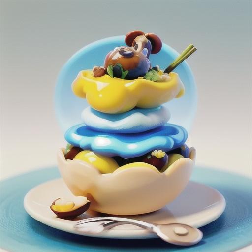 Floating islands with almond praline