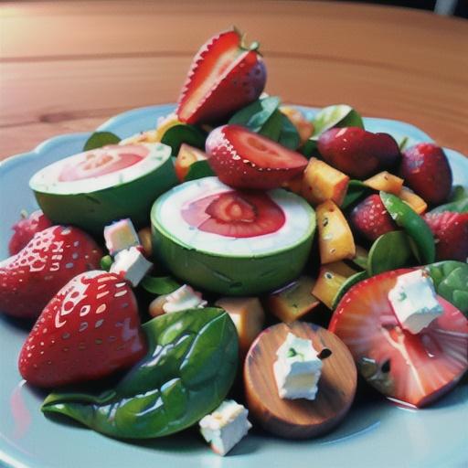 Spinach and Strawberry Salad with Feta Cheese