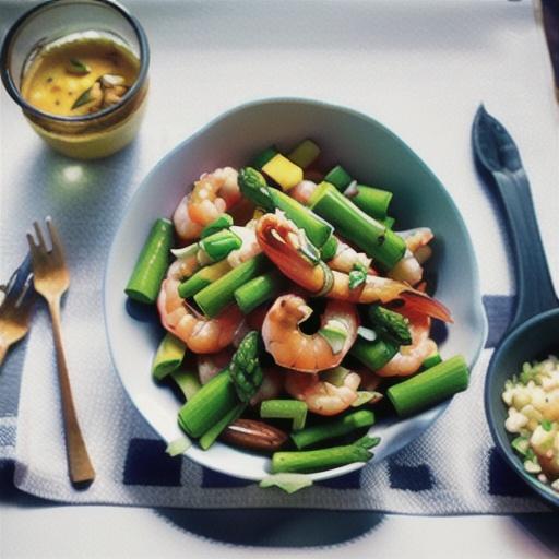 Prawn & asparagus salad with coconut dressing