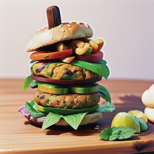 Curried vegetable burgers (vegetarian)