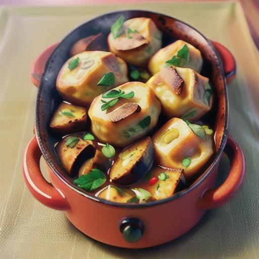 Autumn beef casserole with herb dumplings